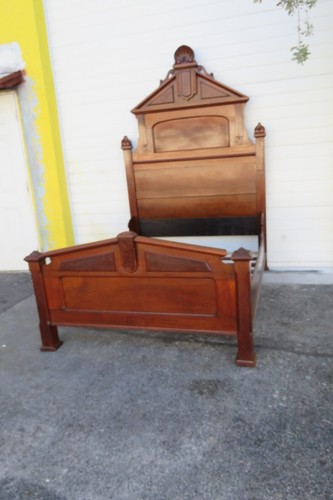 Victorian Late 1800s Carved Extra Tall Full Size 5948 - Picture 13 of 20