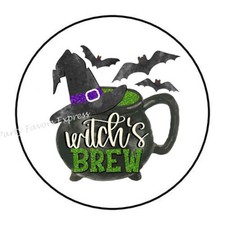 30 WITCH'S BREW HALLOWEEN ENVELOPE SEALS LABELS PARTY FAVORS STICKERS 1.5" ROUND