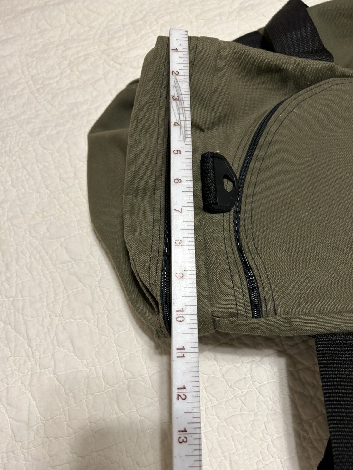 Vintage Camp Inn Large Green Duffle Bag Made In The USA Handles 12x24