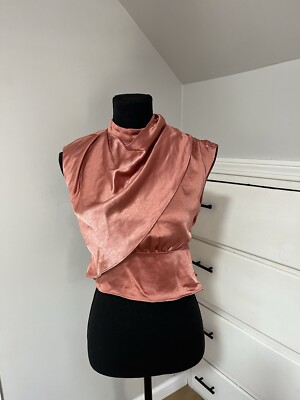 Line & Dot Pink Satin Blouse