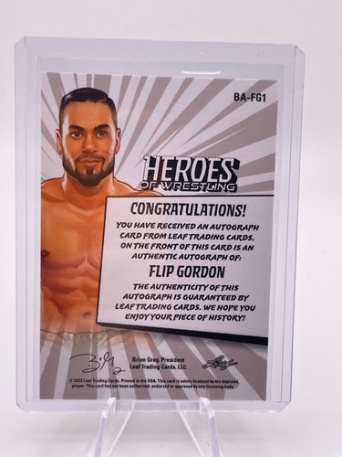 2023 Leaf - Legends of Wrestling - Auto White - BA-FG1 Flip Gordon - Picture 2 of 2