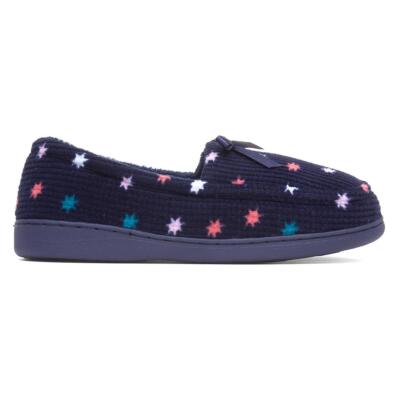 The Slipper Company Womens Slippers Blue Adults Ladies Moccasin Navy Laurel  SIZE UK