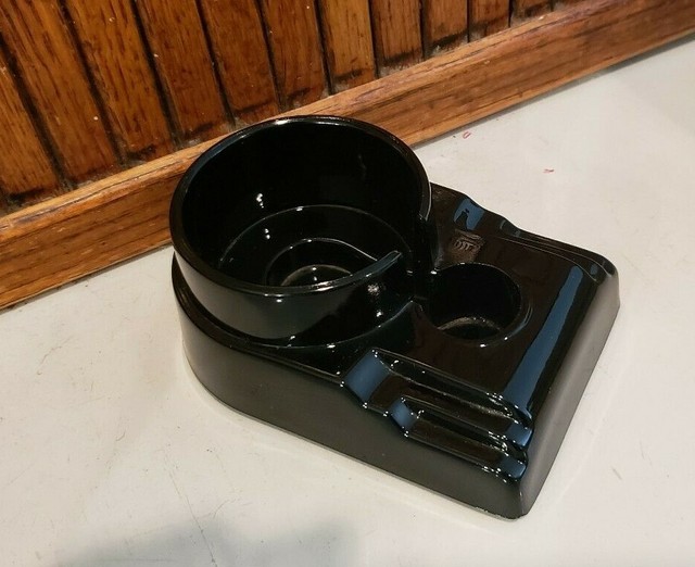VINTAGE INK BOTTLE HOLDER BLACK GLASS eBay