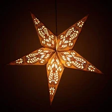 Decorative Yellow Paper Star Light Christmas Party Hanging Lantern Star Lamps