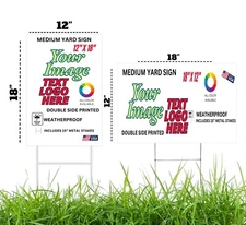 Custom 18"x12" Yard Signs  Personalized Blank Corrugated Lawn Sign Medium Size