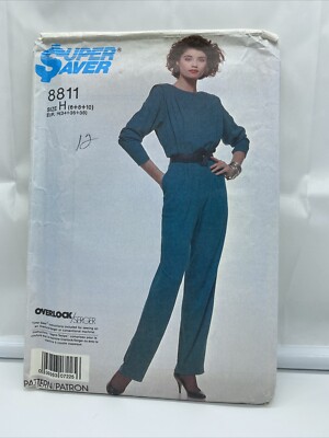 Simplicity 8811 Super Saver Misses 6 8 10 12 14 Easy Sew Jumpsuit New Uncut 1988