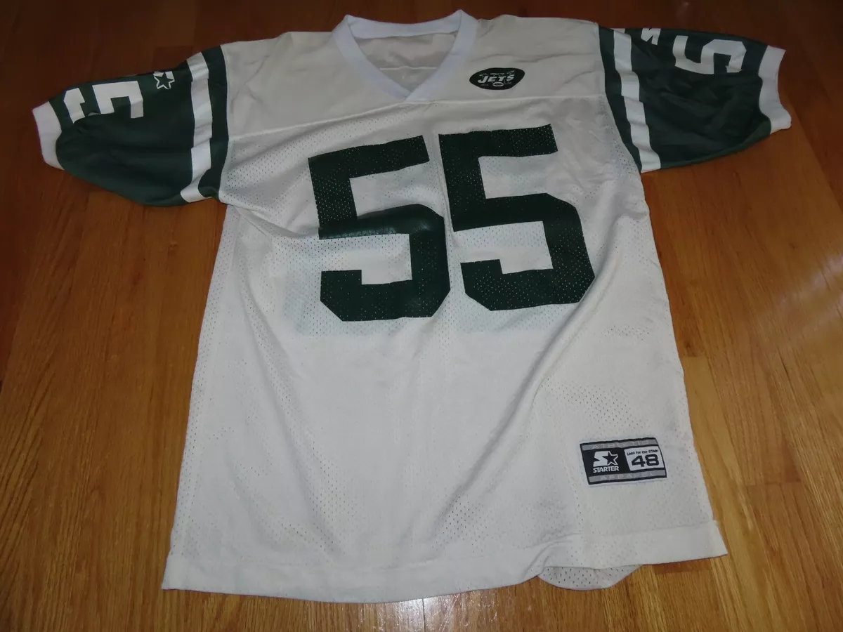Vintage Starter MARVIN JONES No. 55 NEW YORK JETS Size 48 Football Jersey