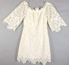Astr The Label White Crochet Lace Dress Lined Sheath Womens Small BoHo Wedding