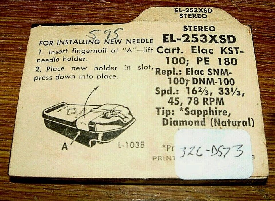 Phonograph Needle EV 2552DS for Elac Miratwin PE180 DNM-100 Elac KST100 326-DS73 - Image 4 of 4