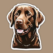 Chocolate Lab Labrador Retriever Dog Breed Cute Adorable 3" Vinyl Sticker