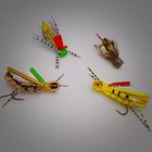 4 pc Topwater Hopper Set - Size 10 Fly Fishing Flies for Trout, Panfish, Bass B3 — photo 2