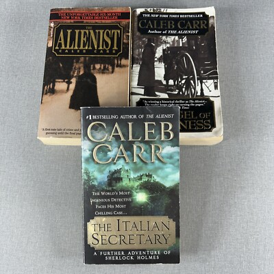 Caleb Carr 3 Paperback Book Lot Alienist ~ Angel of Darkness ~ Italian Secretary