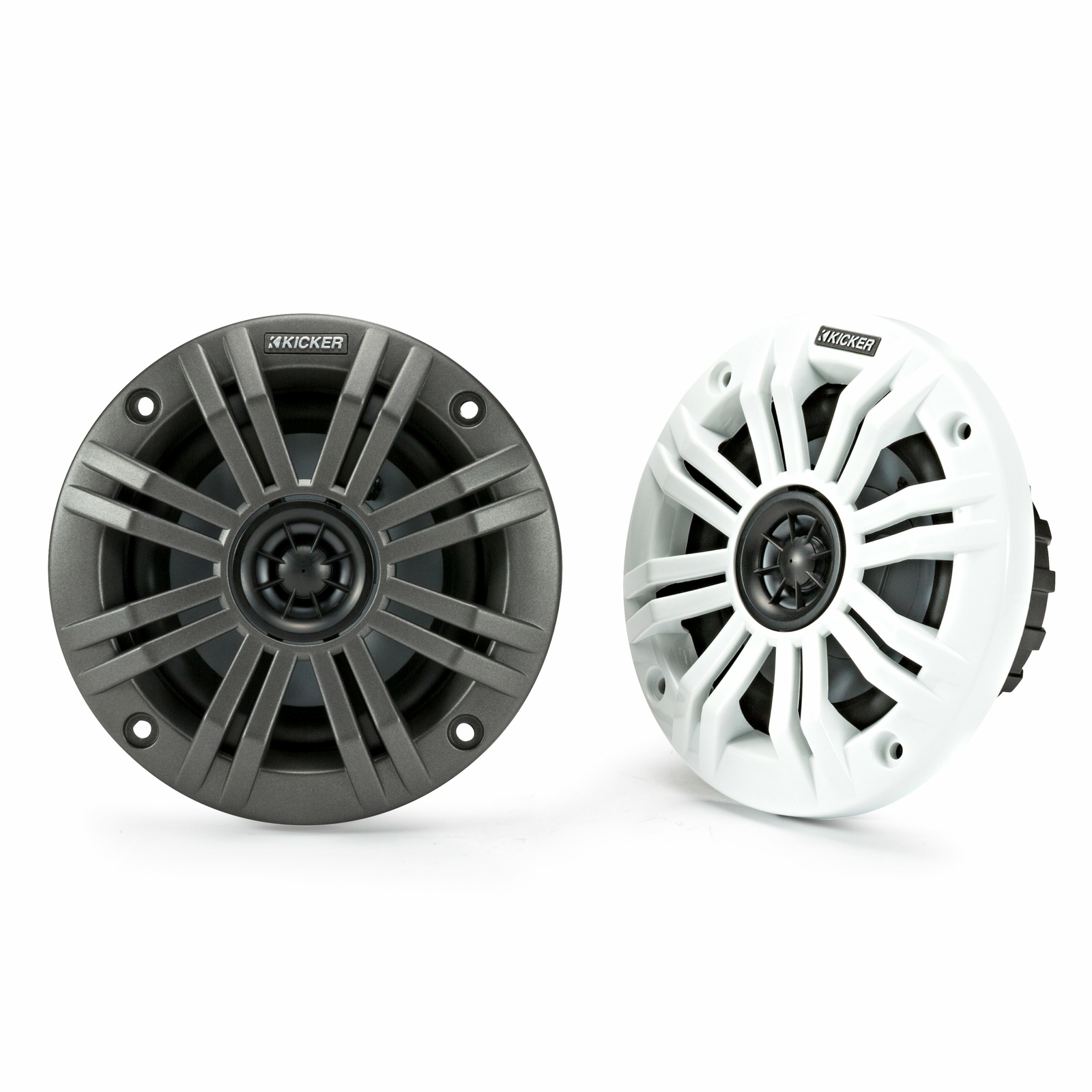 Kicker KM44, KM 4" Marine 2-Way Coaxial Speakers, 4 Ohm (45K