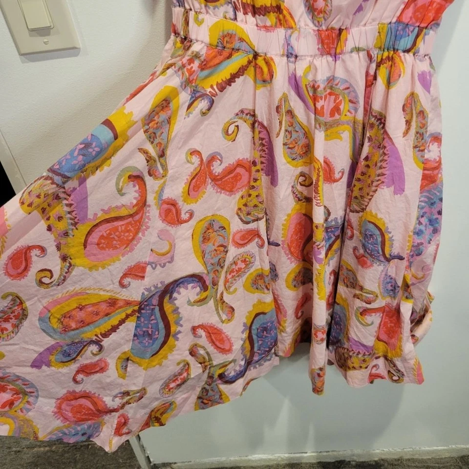 Crewcuts girls size 16 pink with paisley print fit&flare dress - Image 3 of 4