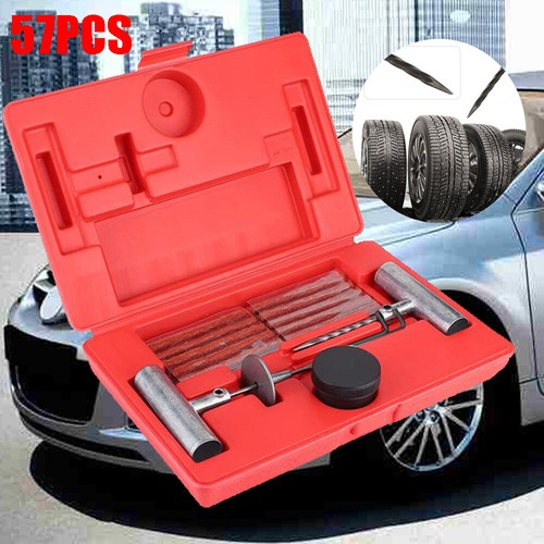57PCS Car Tire Repair Tool Kit Heavy Duty Flat Tire Repair Kits Plug Patch Truck eBay