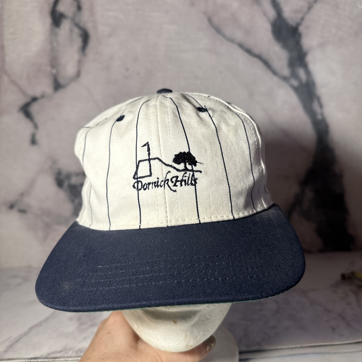 Dorrick Hills Duckster Flatbill Snapback Blue White Golf Hat