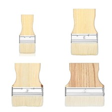 4 PCS Flat Paddle Paint Brush Set Poplar Handle 2/3/4/5 Inch Wool Art