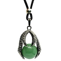 Drachenkralle Jade Halskette AnhäNger Kristall Kugel Perle Kordel Statement S...