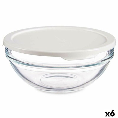 Runde Lunchbox mit Deckel Pasabahce Chefs Weiß 595 ml 14 x 6,3 x 14 cm [6 Stü