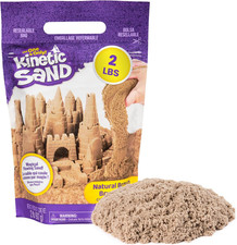 , 2Lb Brown Play Sand, Moldable Sensory Toys for Kids, Resealable Bag Packaging