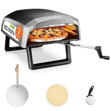 NutriChef 360° Portable Pizza Oven-Suitable for Outdoor & Indoor Use (Black)