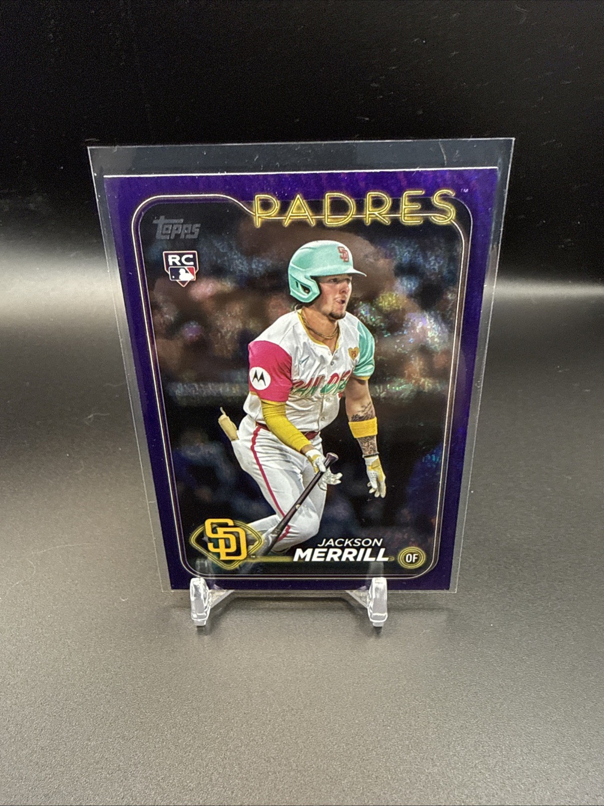 Jackson Merrill #/799 2024 Topps Update Purple Foil Rookie RC US210 Padres
