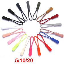 10pcs black Zipper Pulls Fixer Nylon Cord Extension Jacket Tab Tag Replacement