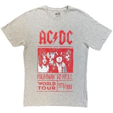 Image of AC/DC Unisex T-Shirt: Highway to Hell World Tour 1979/1980 (Grey)