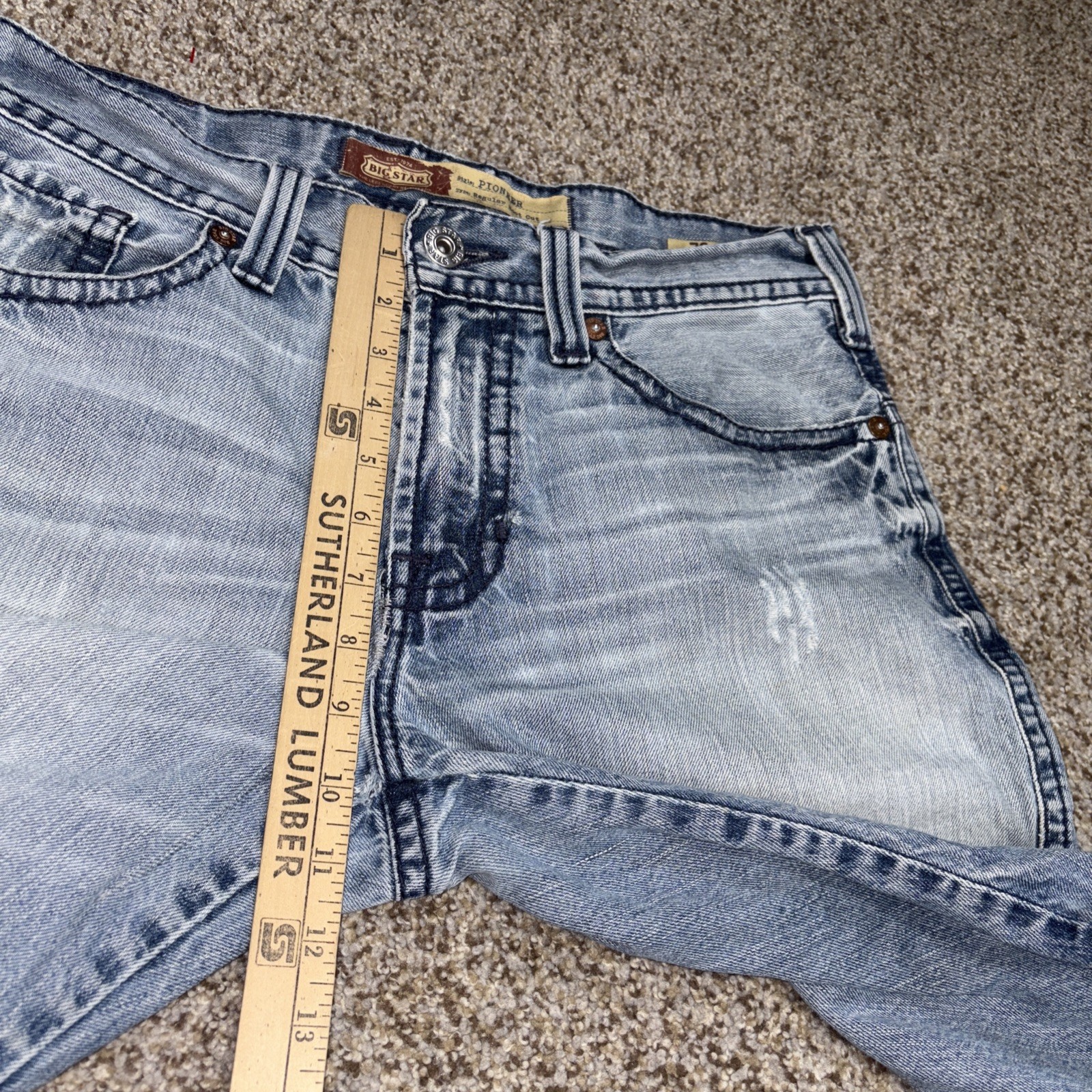 Big Star Pioneer Boot Cutoff Jean Shorts Men’s 33x22 Distressed Read Description - View 12