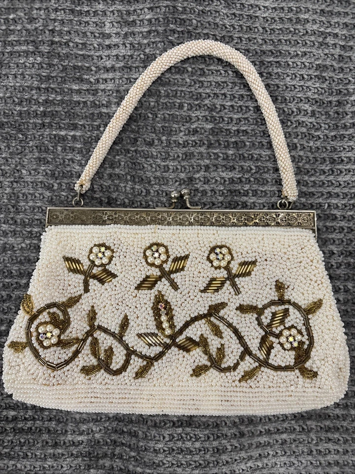 Винтажный лот из шести бисером застежки сумки вечерние кошельки - Изображение 2 из 4