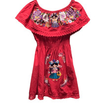 Mexican embroidered dress Campesino/ peasant dress off shoulders size XS