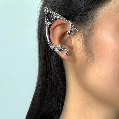 1Pair Goth Punk Fairy Elf Ear Cuff Earrings for Women Trendy Vintage Piercing