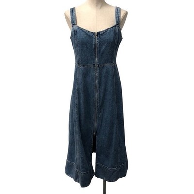 slim fit dress slacks Sleeveless A-Line Fit & Flare Denim Midi Dress main image 1