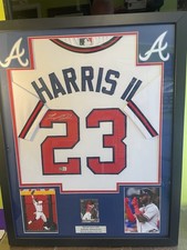 MICHAEL HARRIS SIGNED HOME WHITE BRAVES JERSEY W ROY CARD