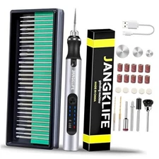 Electric Engraving Pen, 3-Speed Mini Cordless Rotary Tool Kit with 54 Silver