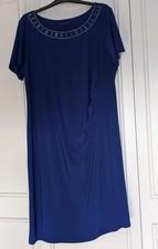David Emanuel Dress, ruched, embellished neckline, Occasion, Royal Blue UK 20