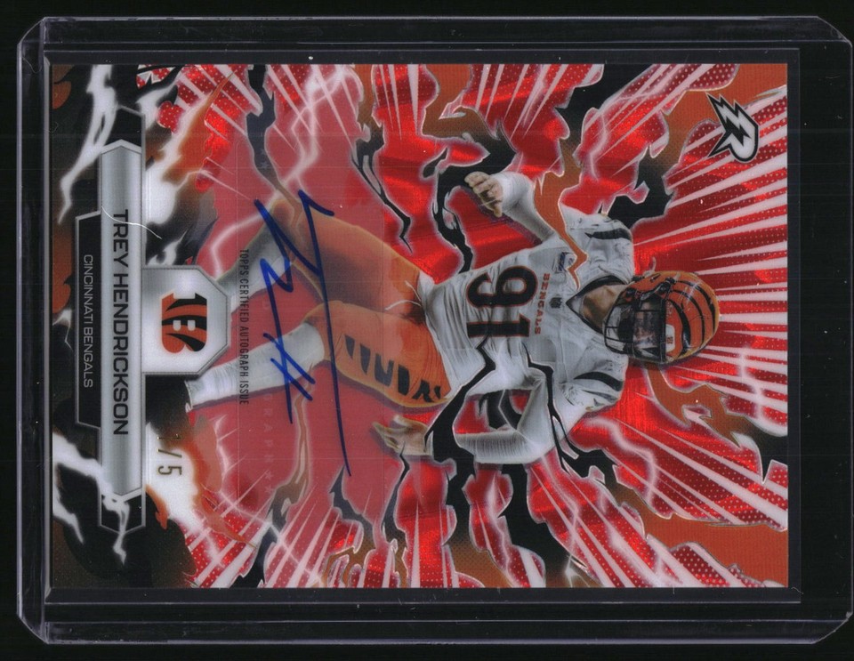 2025 Topps Resurgence #21 Trey Hendrickson Red Power Surge 1/5 AUTO