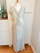 NEW M&S Polka Dot Frill Maxi Dress Size 10