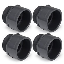 4 Pcs 3 Inch PVC Pipe Fitting Male Adapter Schedule 80 Socket x Npt Compatibl...