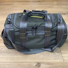 Nike Nylon Duffel Bag Weekender Gym Grey Neon Yellow Travel
