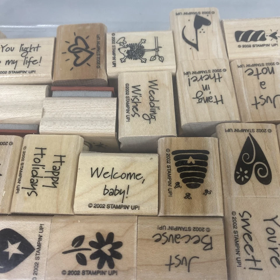 Stampin’ Up! de colección Juego de sellos de goma 2002 lote 28 sentimientos vacaciones boda bebé Foto 3 de 4