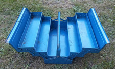 Vintage Halford Blue Metal Cantilever Tool Box Lockable Toolbox Spanner Hammer