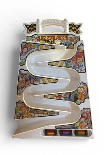 Fisher Price Tumbling Racers Vertical Race Track with 3 Vintage 1991 Cars