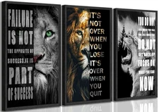 3 Pcs Office Inspirational Canvas Wall Art Modern Motivational Quotes Black A...