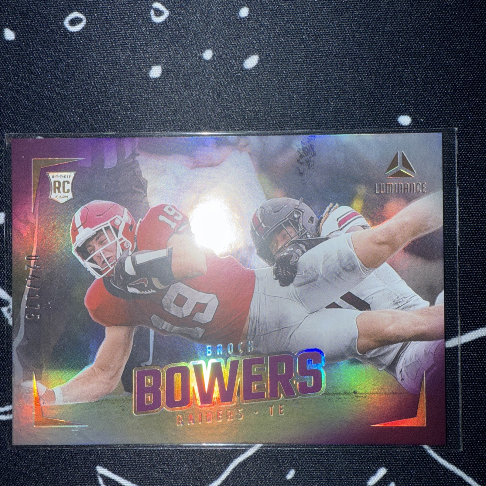 Brock Bowers NUMBERED ROOKIE /175 "Purple" 2024 Panini Luminance #186 RAIDERS RC