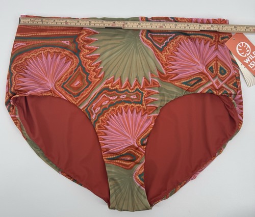 NWT Wild Isles Women Hana High Waisted Bikini Bottom Terracotta Cabana Sz 18/20 - Picture 9 of 10