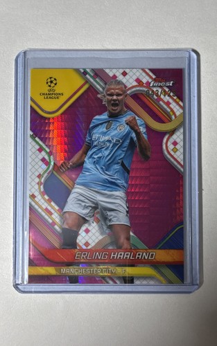 2024-25 Topps Finest Uefa Club - Erling Haaland #50 Pink Prism Refractor /125