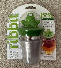 Loose Tea Cup Infuser Floating Green Frog Stainless Steel Joie MSC Ribbit  NIB
