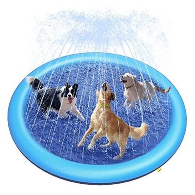 Splash Pad for Dogs & Kids - Anti-Slip Dog Pool for Large Dogs, 0.58 67in Blue