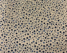 Polka Dot Fabric Remnant Dots In Light Dark Blue In Various Sizes On White